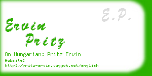 ervin pritz business card